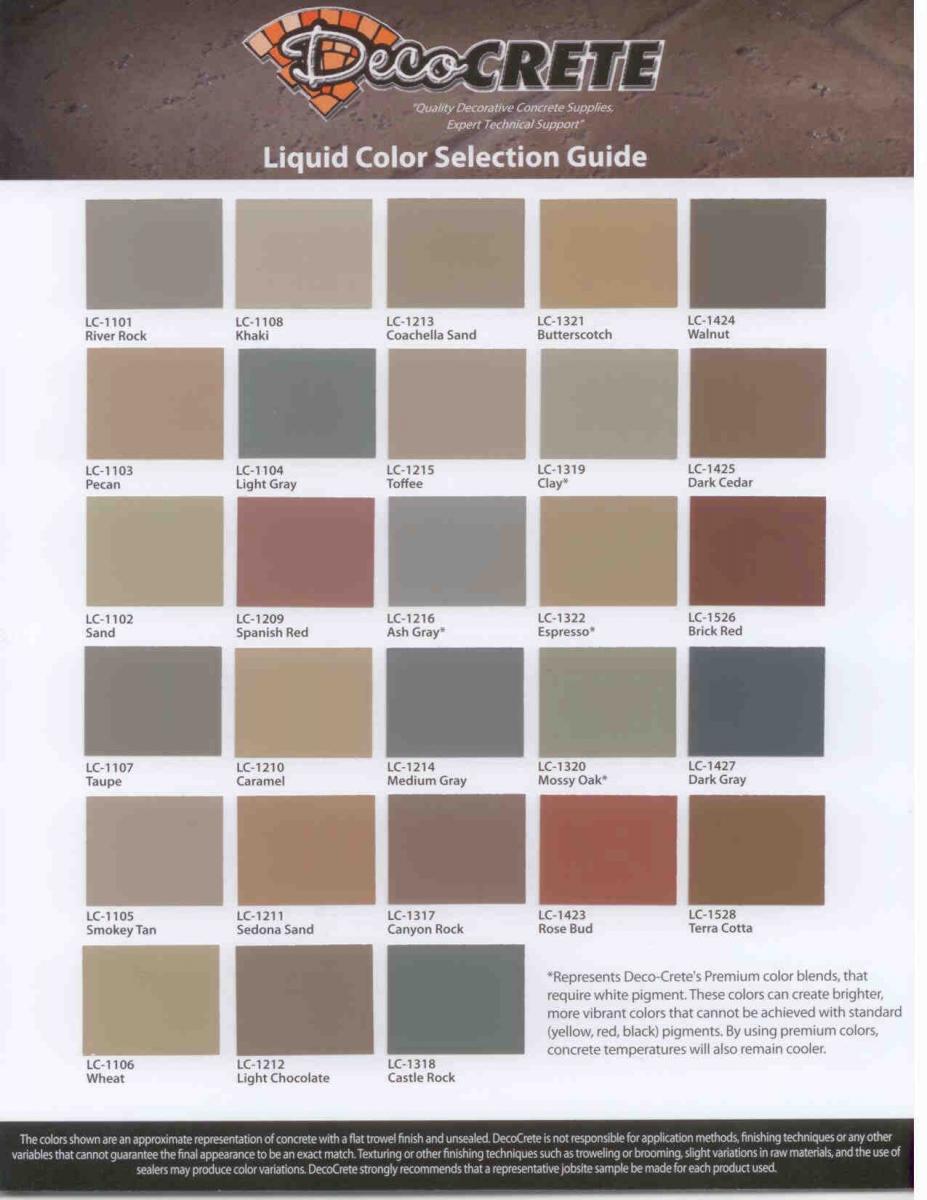 Deck O Seal Color Chart