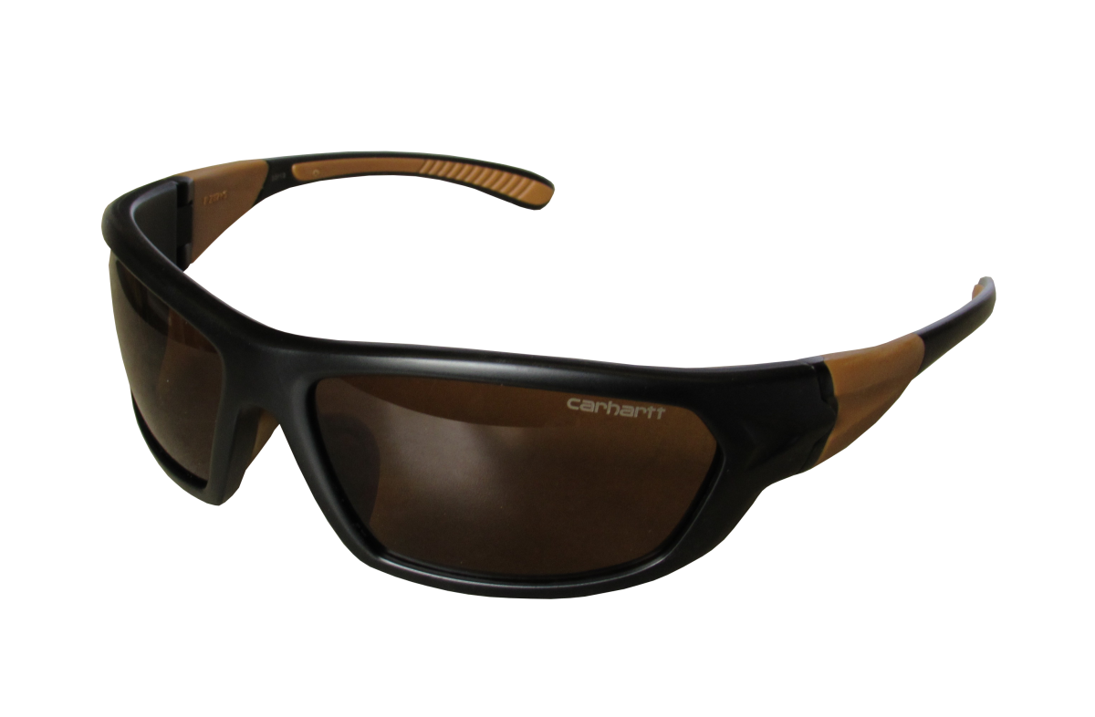 CARHARTT CHB219 Safety Glasses Polarized Cabondale Bronze Lens Black Frame 