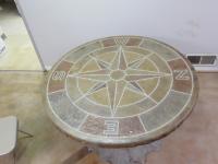 Add some color to your compass table top with acid stain or Armour Dye
