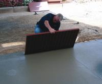 Applying ADA Mat into fresh Concrete