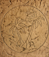 Proline Palm Trees in Circle Seamless Design