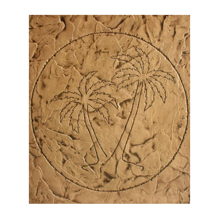 Proline Palm Trees in Circle Seamless Design